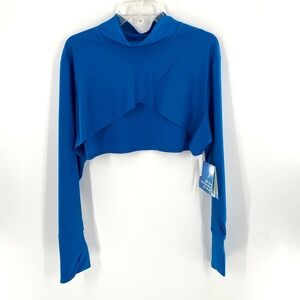 Coolibar Kaycos Shrug XXL Blue UPF 50+ Sun Protection Long Sleeve Top Mock Neck